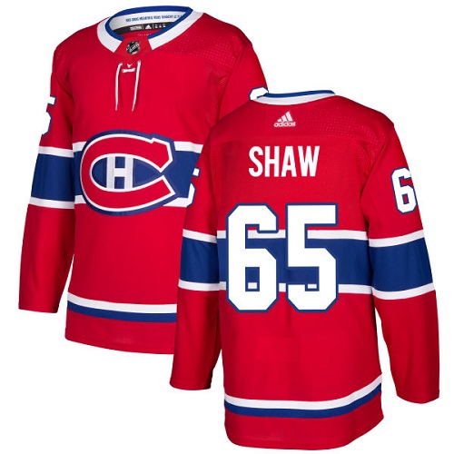 Adidas Montreal Canadiens 65 Andrew Shaw Red Home Authentic Stitched Youth NHL Jersey